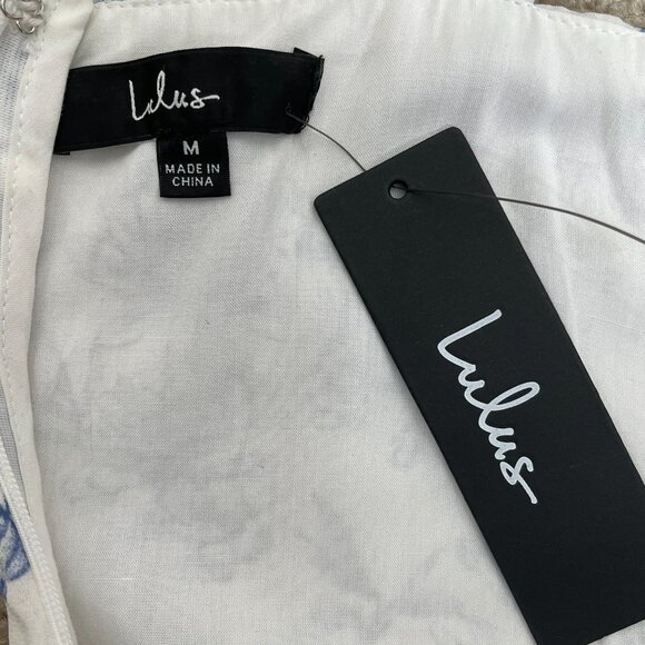 Lulus NEW For the Frill of It White Floral Ruffled Maxi Babydoll Dress Size M - Picture 7 of 12